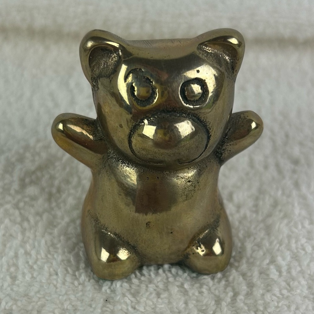 VTG Brass Bear Figurine: Paperweight , 3.25" Tall